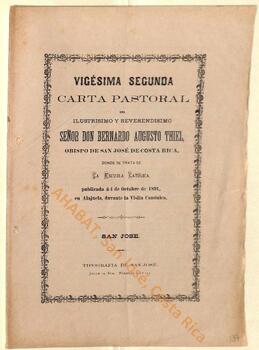 Vigésima segunda carta pastoral de Bernardo Augusto Thiel, II obispo de San José, sobre la escuela católica