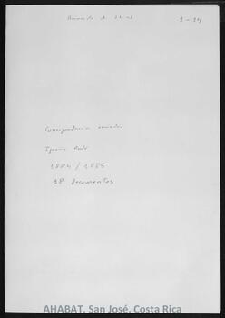 Correspondencia enviada por Bernardo Augusto Thiel a Ignacio Rodó, tesorero de la Curia eclesiástica