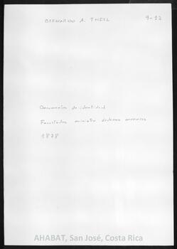 Facultades concedidas a Bernardo Augusto Thiel por el ministro general de las órdenes menores