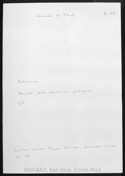Borrador manuscrito con datos estadísticos de parroquias.