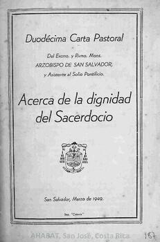 Duodécima carta pastoral de Luis Chávez González, acerca de la dignidad del sacerdocio