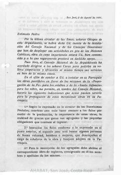 Circular del Consejo Nacional de Misiones