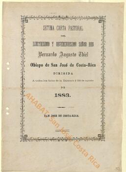 Séptima carta pastoral de Bernardo Augusto Thiel, II obispo de San José, sobre las leyes de la Iglesia respecto de la sepultura