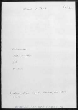 Borrador de carta circular de Bernardo Augusto Thiel, obispo de Costa Rica, dirigida al clero, con ocasión del final del siglo XIX e inicio del XX