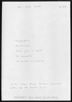 Correspondencia recibida por Juan Gaspar Stork, felicitándole por su nombramiento como obispo de San José (junio a agosto de 1904)