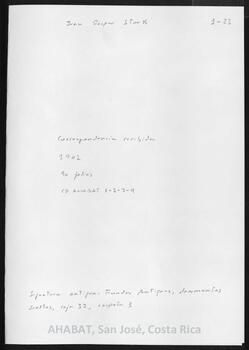 Correspondencia recibida por Juan Gaspar Stork (1902)