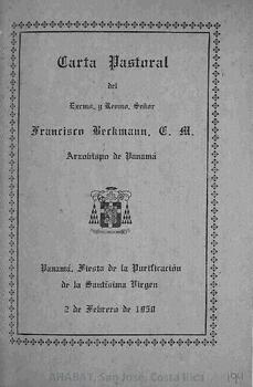 Carta pastoral de Francisco Beckmann, arzobispo de Panamá (1950)
