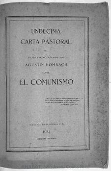 Undécima carta pastoral de Agustín Hombach sobre el Comunismo