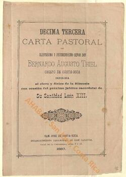 Decimo tercera carta pastoral de Bernardo Augusto Thiel, II obispo de San José, con ocasión del jubileo sacerdotal de León XIII