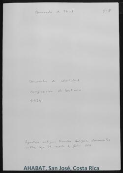 Certificación de bautismo de Bernardo Augusto Thiel