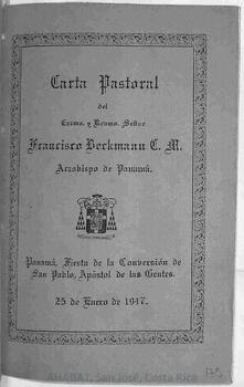 Carta pastoral de Francisco Beckmann, arzobispo de Panamá (1947)