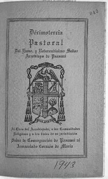 Decimotercia pastoral de Juan José Maíztegui Besoitaiturria, arzobispo de Panamá, sobre la consagración de Panamá al Inmaculado Corazón de María
