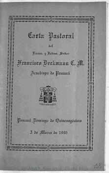 Carta pastoral de Francisco Beckmann, arzobispo de Panama (1946)