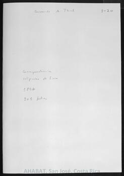 Correspondencia recibida por Bernardo Augusto Thiel de religiosas (1897)