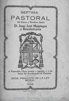 Séptima pastoral de Juan José Maíztegui, arzobispo de Panamá