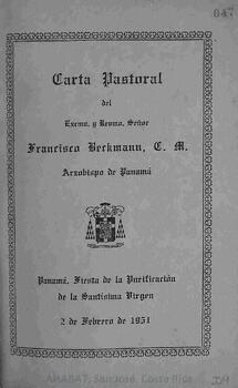 Carta pastoral de Francisco Beckmann, arzobispo de Panamá (1951)