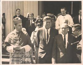 Carlos Humberto Rodríguez Quirós, don Francisco José Orlich Bolmarcich y el presidente estadounidense John Fitzgerald Kennedy.