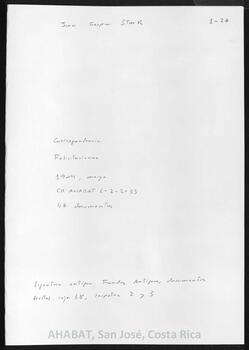 Correspondencia recibida por Juan Gaspar Stork, felicitándole por su nombramiento como obispo de San José (mayo de 1904)