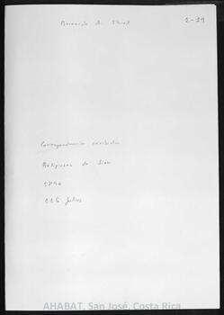 Correspondencia recibida por Bernardo Augusto Thiel de religiosas (1896)
