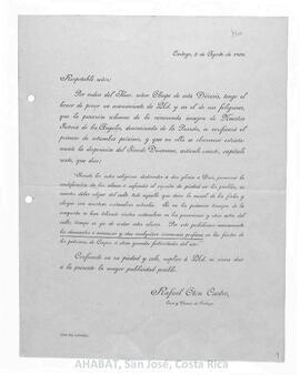 Circular de Rafael Otón Castro Jiménez, Vicario de Cartago